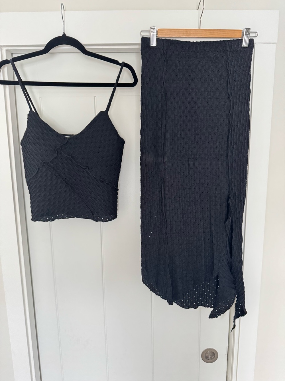 Women's Knit Skirt Set - Two-Piece Tank Top & Skirt - Picture 3 of 9